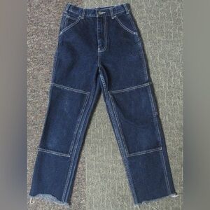 John Galt Brandy Melville Dark Wash High-Waist Carpenter Jeans